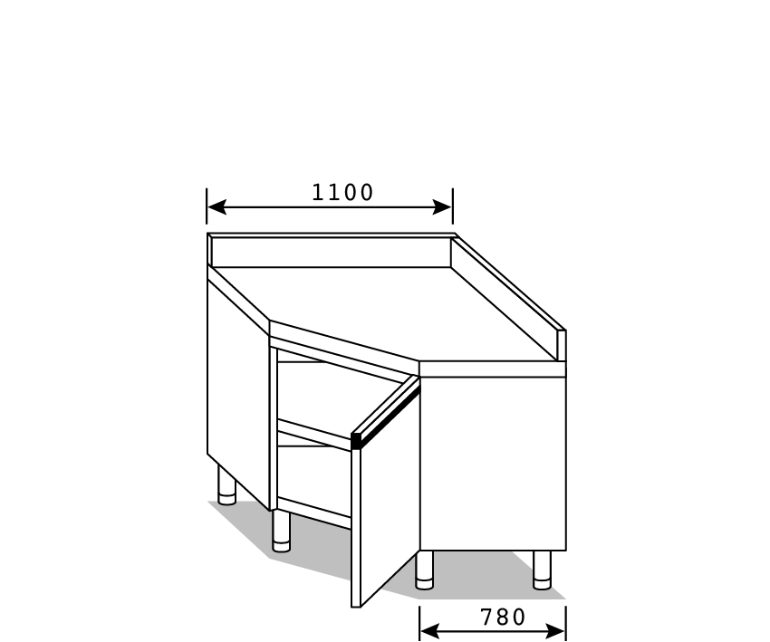 AGI/Tables armoires d'angle - 23507 | Mittel Group