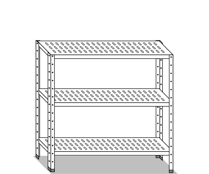 EUR / Perforated shelving kit - V78463, V78464, V78465, V78466 | Mittel Group